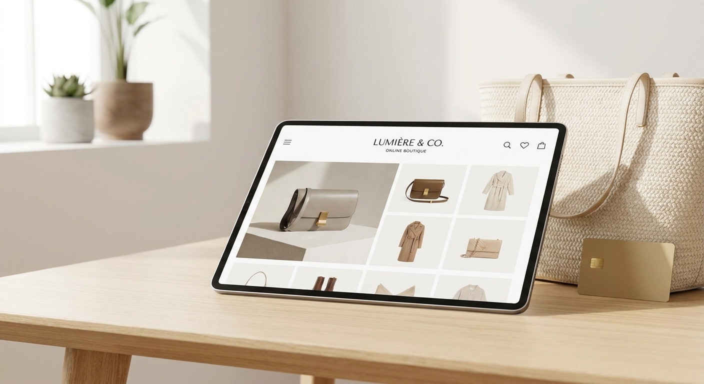 Online-Shop auf Tablet